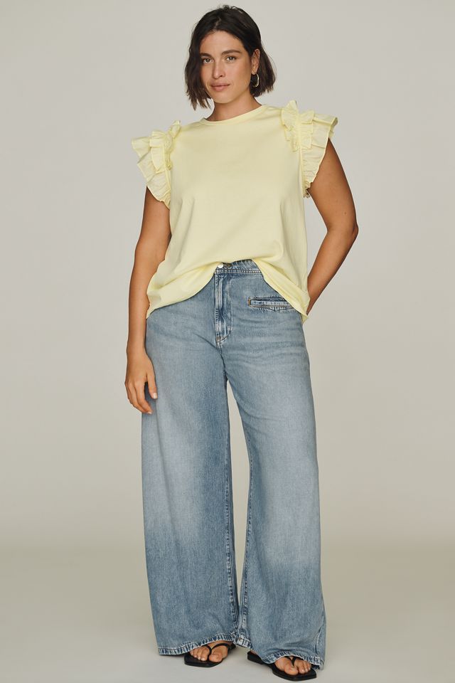 English Factory Cotton Ruffle-Sleeve Top #2