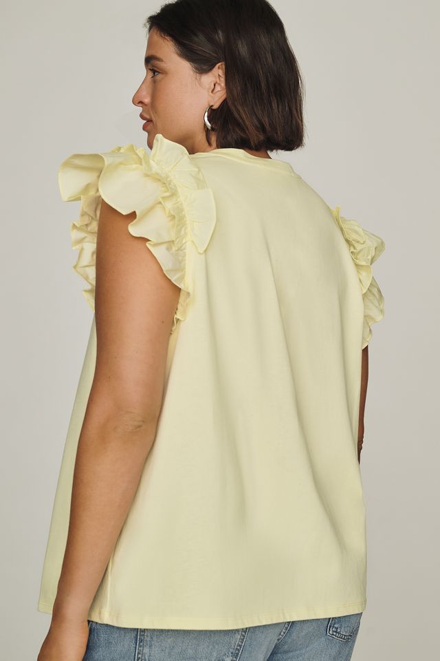 English Factory Cotton Ruffle-Sleeve Top #3