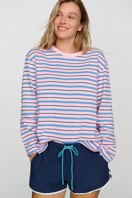 English Factory 100% Cotton Striped Crewneck Tee by Anthropologie