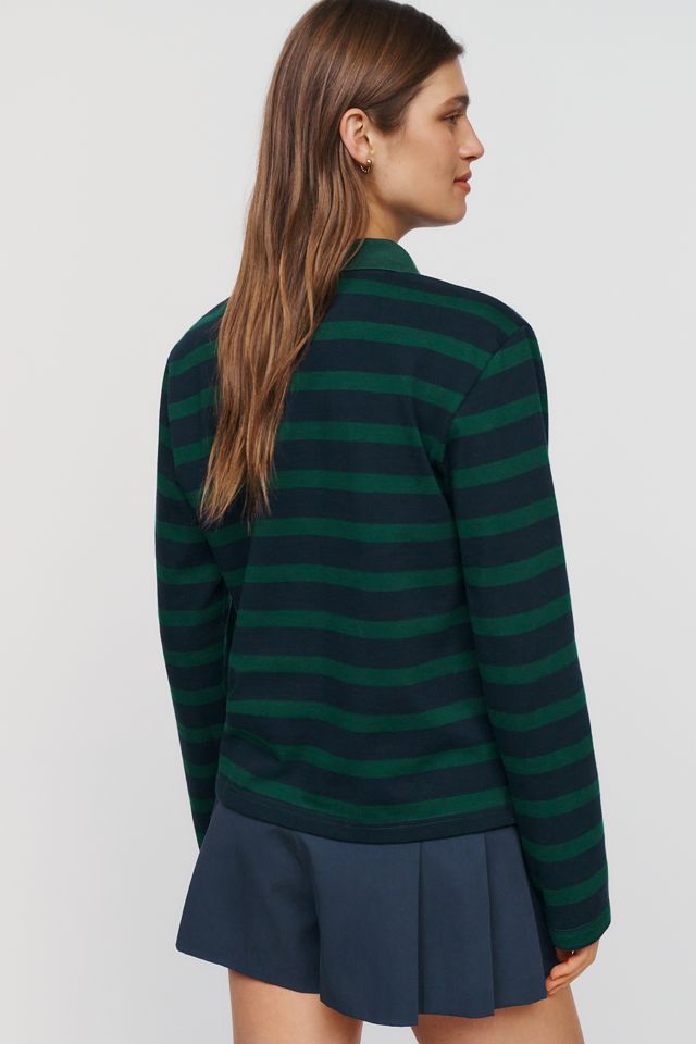 English Factory Cotton Blend Striped Polo Top #2