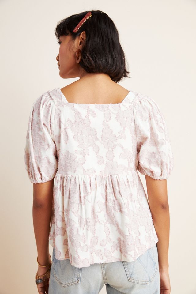 Maeve Batia Textured Babydoll Top #1