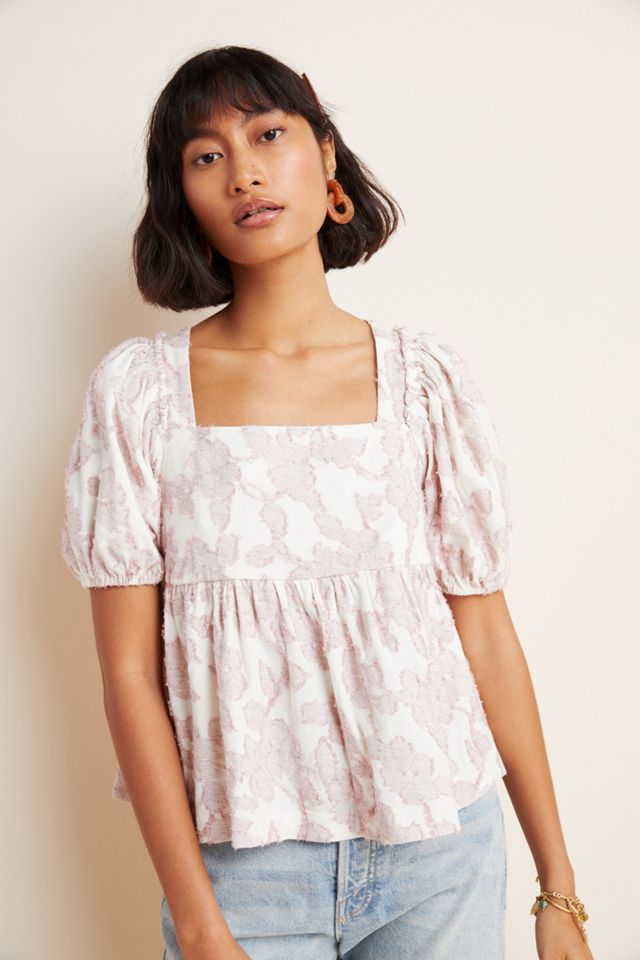 Maeve Batia Textured Babydoll Top #3