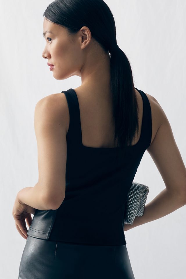 Maeve Faux Leather Corset Tank #2