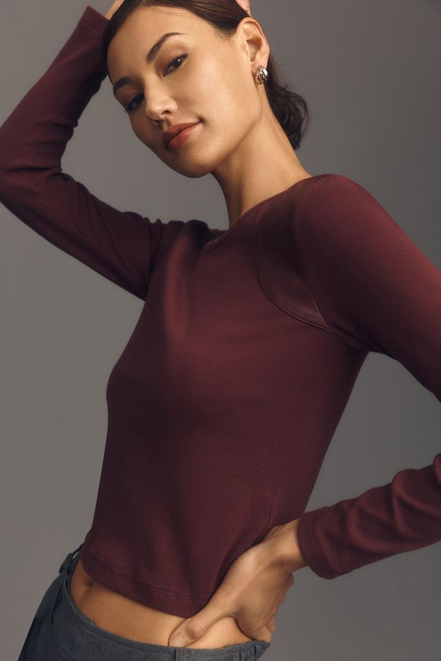 Maeve Faux Leather-Inset Pullover #3