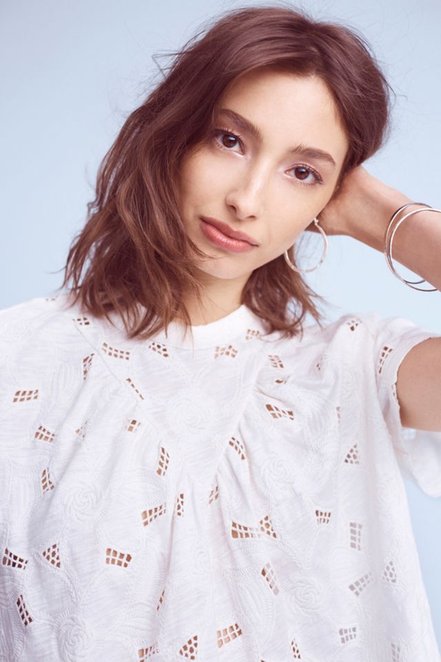 Eyelet Mock Neck Top #4