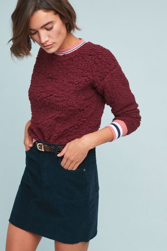 Striped Sherpa Sweatshirt