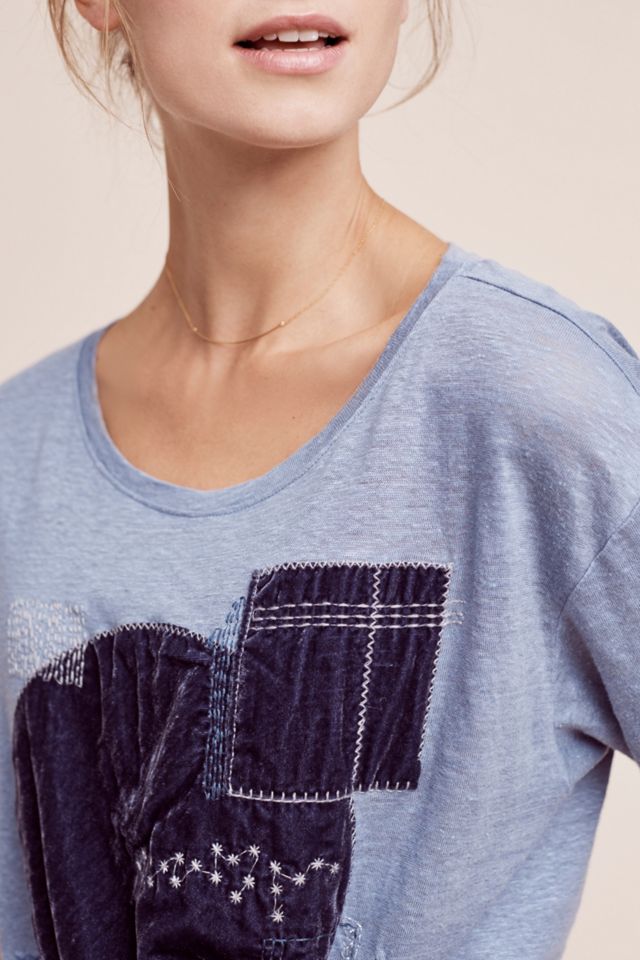 Patched Velvet Tee #2