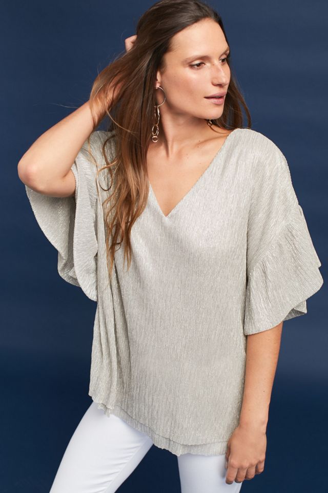 Ruffled Metallic Top #1