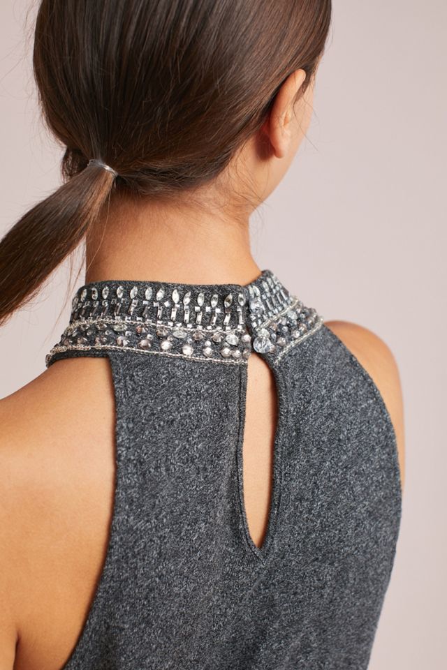 Embellished High-Neck Top #1