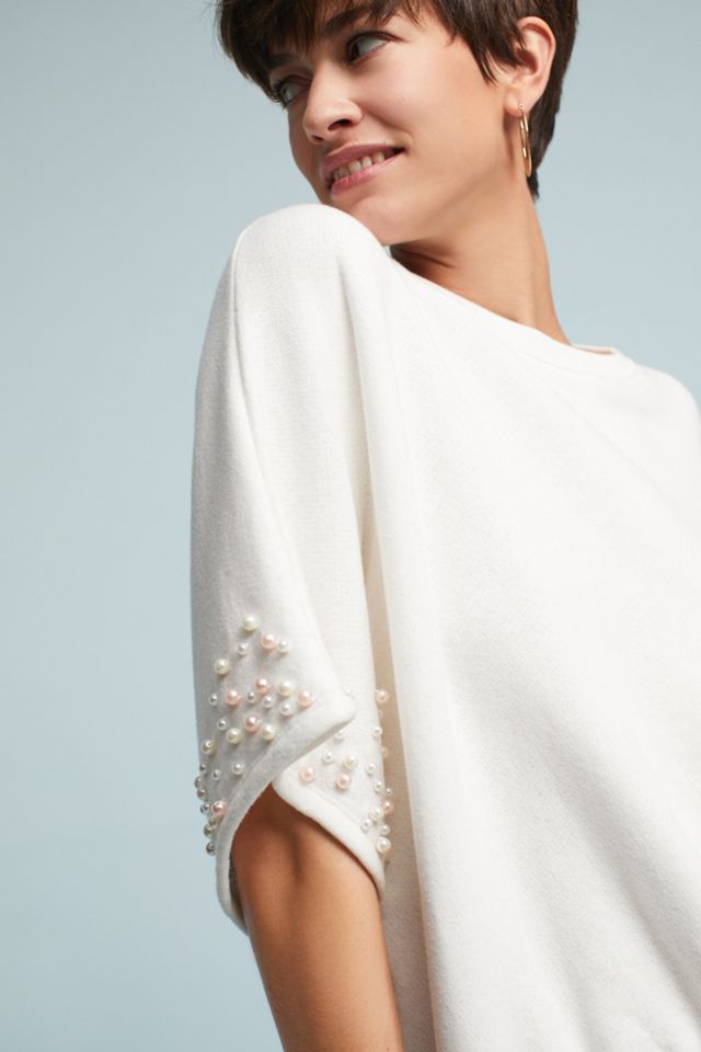 Pearl-Embellished Sweatshirt #1
