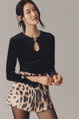 Avec Les Filles Long-Sleeve Cutout Top