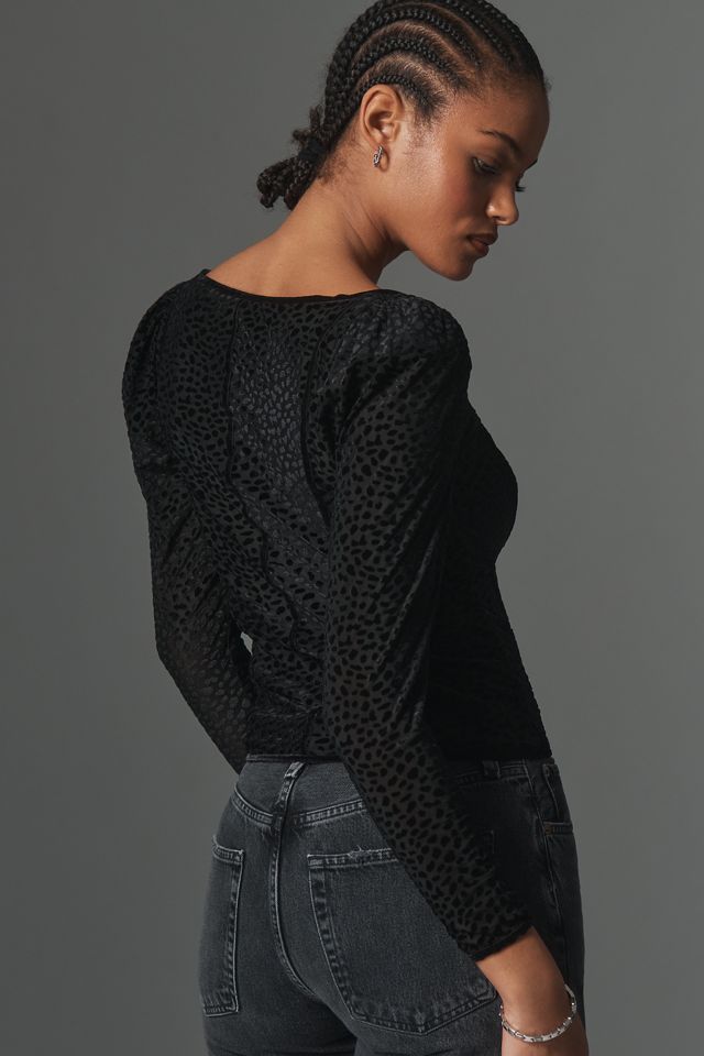 Avec Les Filles Long-Sleeve Sweetheart Top #1