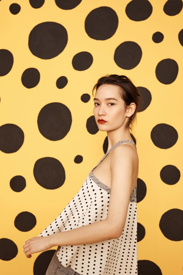 Dotted Jacquard Halter Top #4