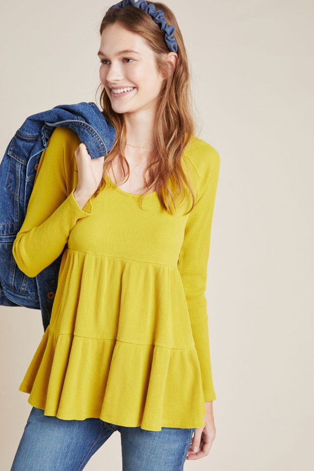 Maeve Samina Thermal Babydoll Top