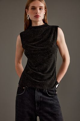 Selected Femme Marwa High-neck Top In Black