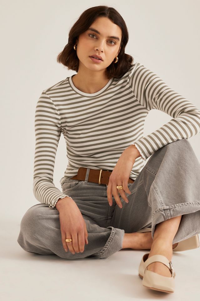 Selected Femme 【 Anna Long Sleeve T-Shirt Women 】 ファッション レディースファッション トップス Tシャツ カットソー レ Selected Femme Anna Crew Long-Sleeve T-Shirt | Anthropologie UK