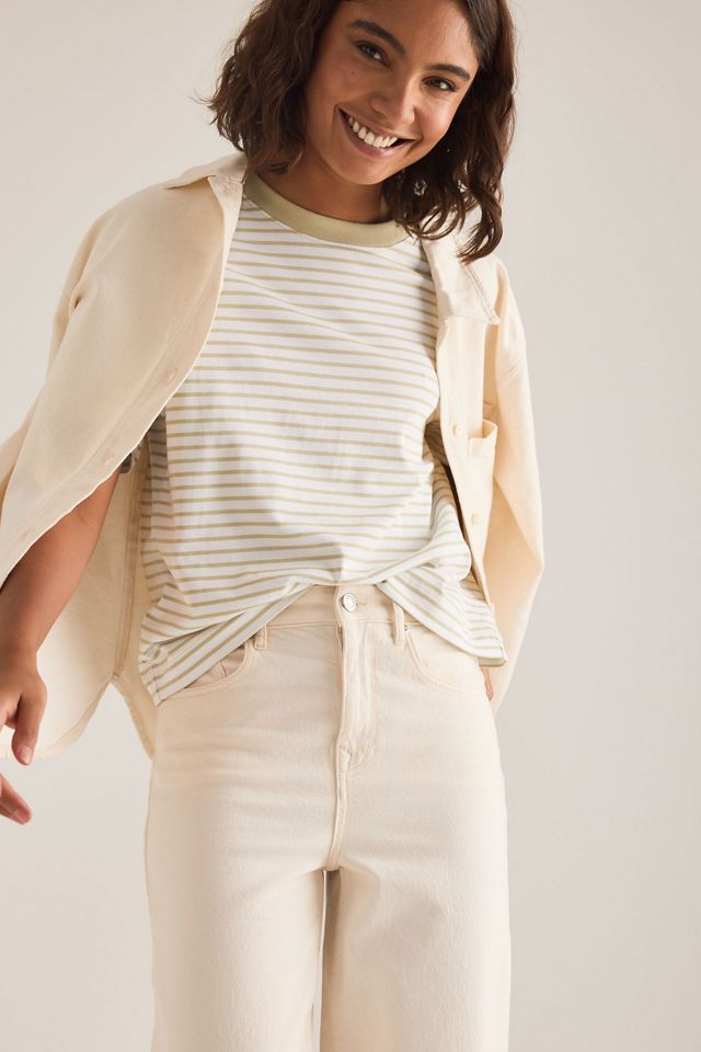 Selected Essential Gestreiftes Baumwoll-T-Shirt #4