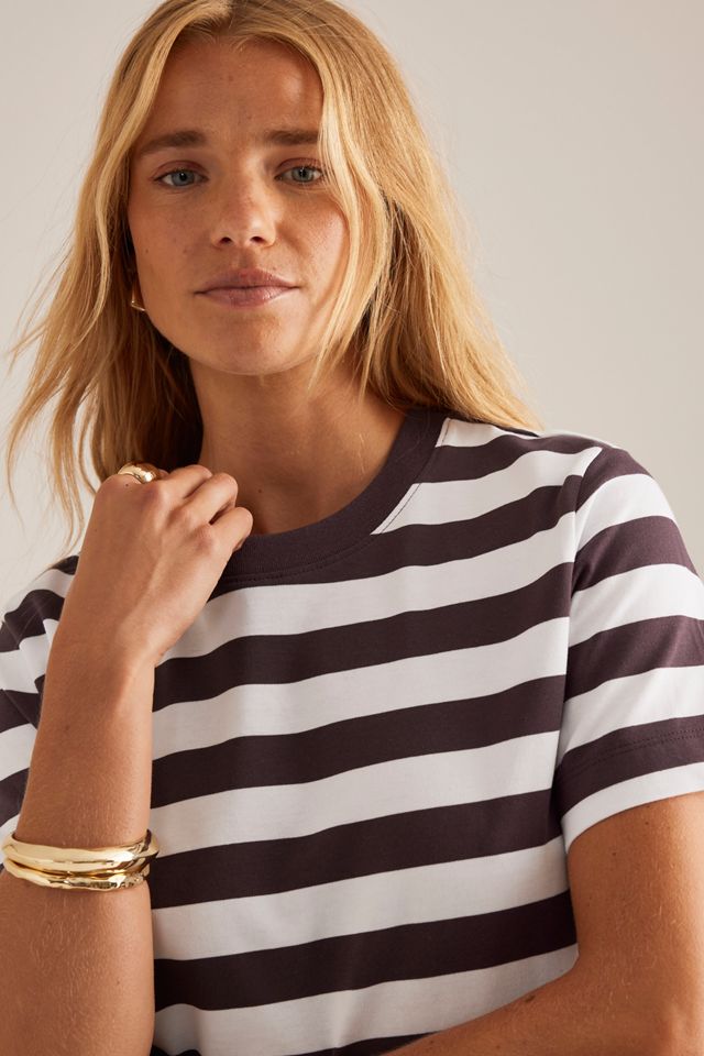 Selected Femme Gestreiftes Baumwoll-T-Shirt #3