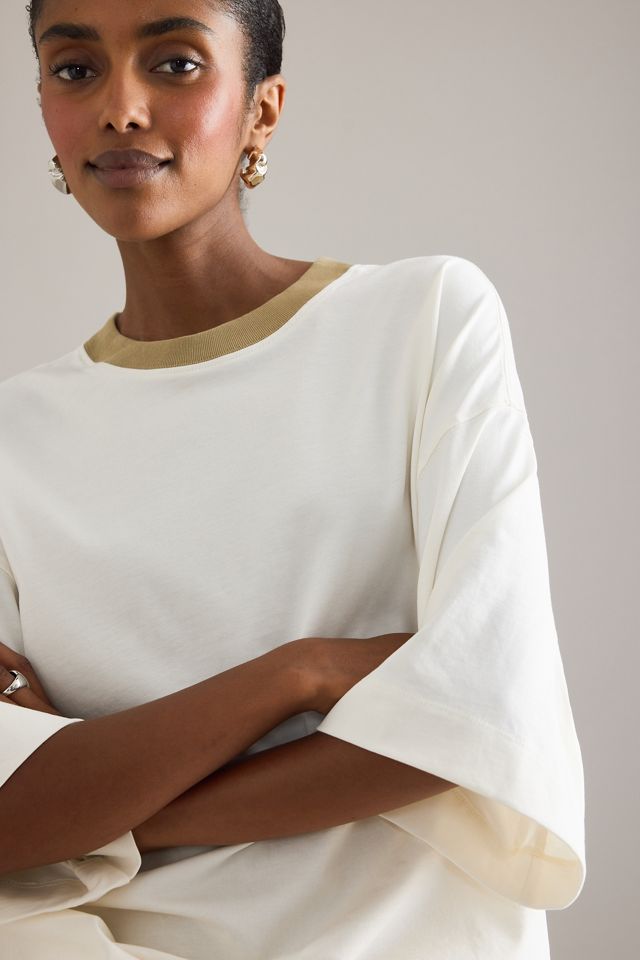 Selected T-shirt oversize a contrasto #4