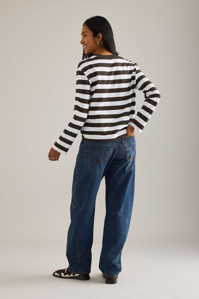 T-shirt boxy manches longues Essential Selected Femme #1