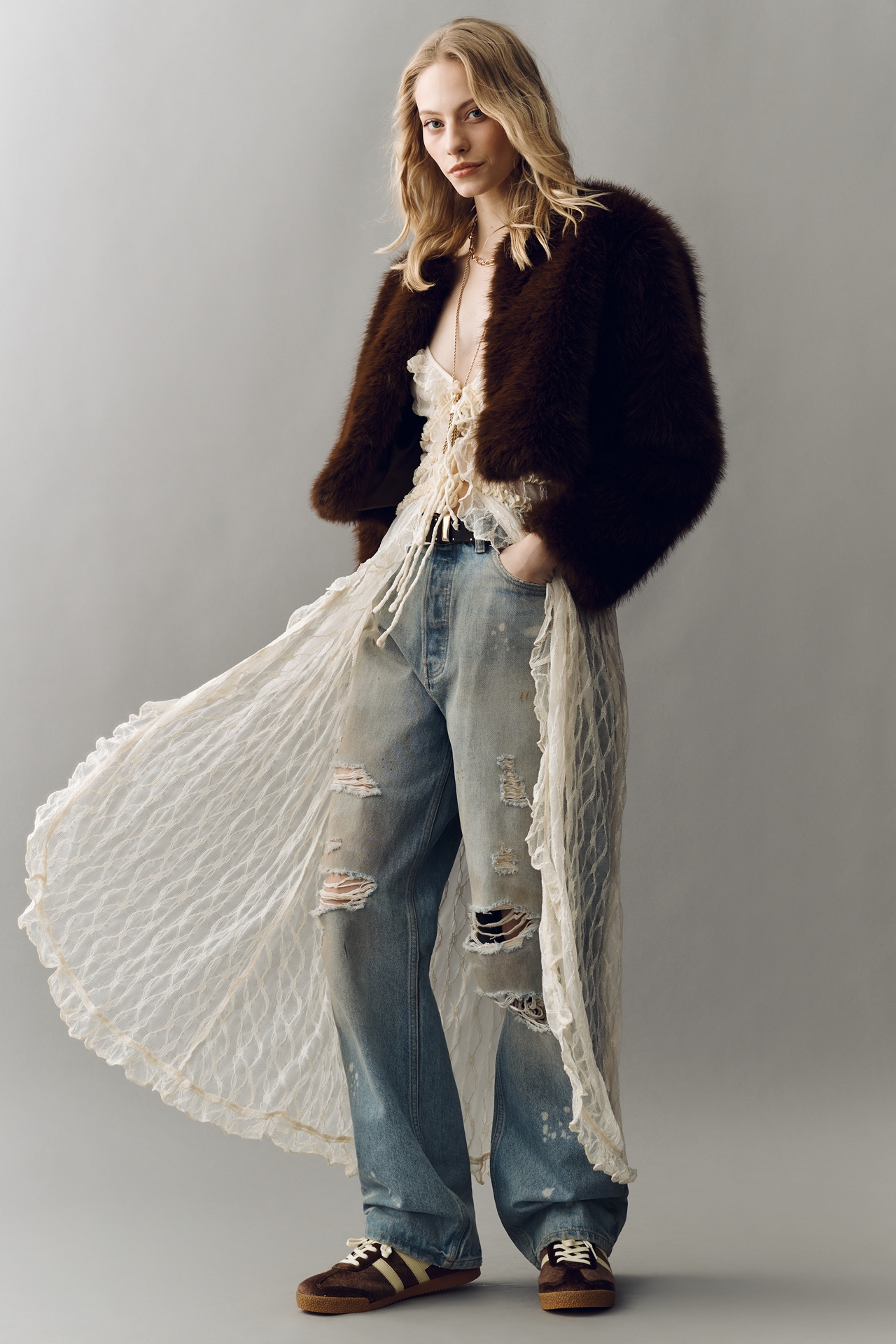 ASTR The Label Sariyah Longline Sheer Top