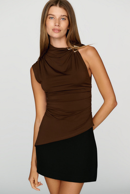 ASTR The Label Mindy Mock Neck Sleeveless Top by Anthropologie