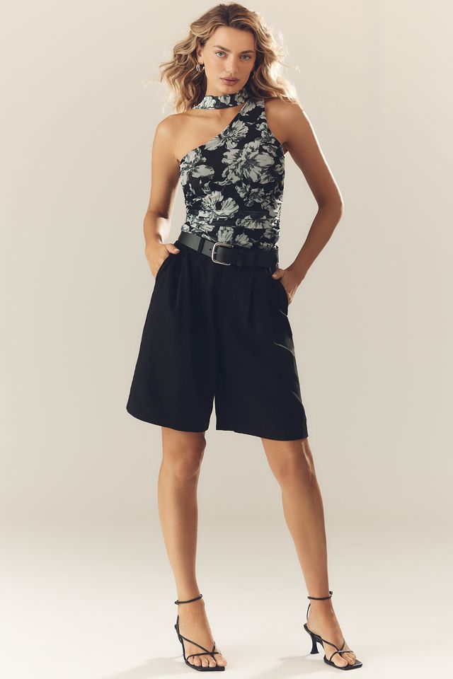 Sarah Hann One-Shoulder Ruched Scarf Top #2