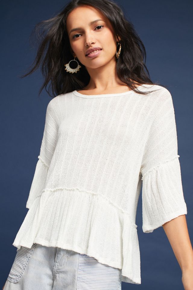 Oversized Knit Peplum Top | Anthropologie