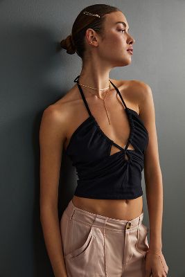 cowboys ruched halter top