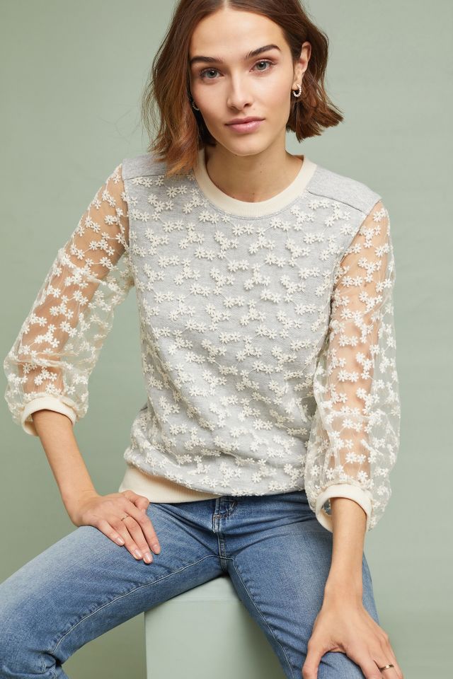 Daisy Lace Pullover | Anthropologie