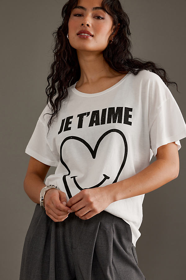 Self Contrast Je T'aime Tee In White