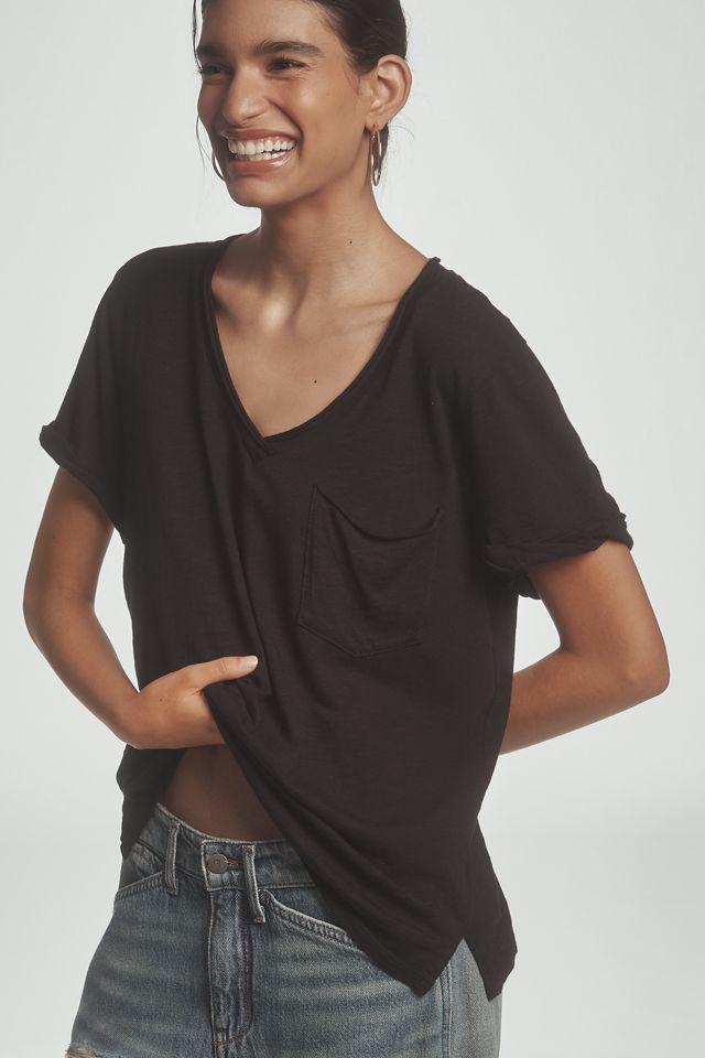 The Quinn Short-Sleeve V-Neck Tee by Pilcro #2
