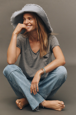 Pilcro The Quinn Short-sleeve V-neck Tee By  In Gray