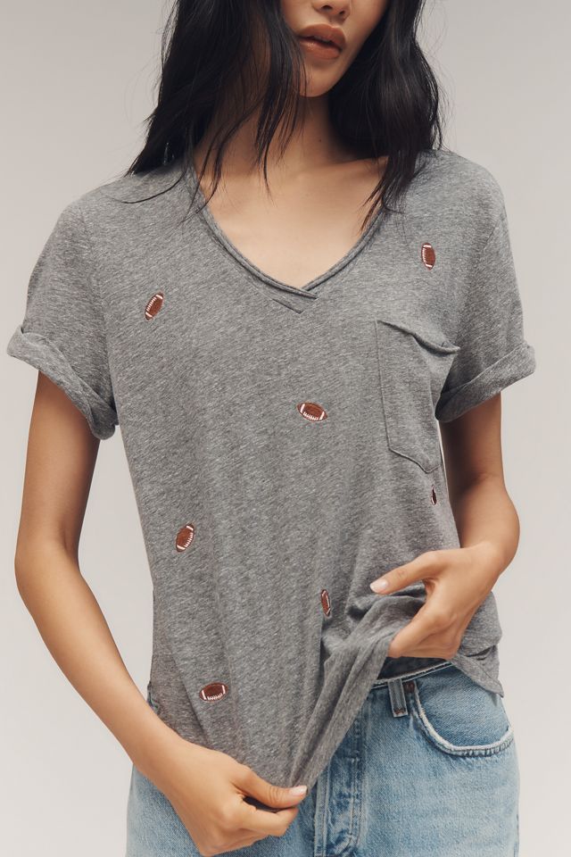 The Quinn Short-Sleeve V-Neck Tee by Pilcro