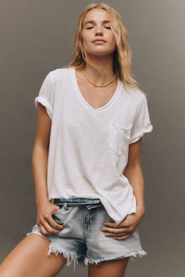The Quinn Short-Sleeve V-Neck Tee by Pilcro