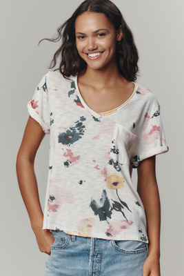 Pilcro The Quinn Short-sleeve V-neck Tee By  In White