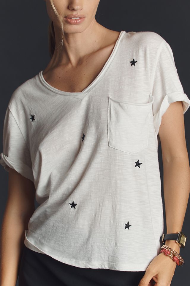 The Quinn Short-Sleeve V-Neck Tee by Pilcro #2
