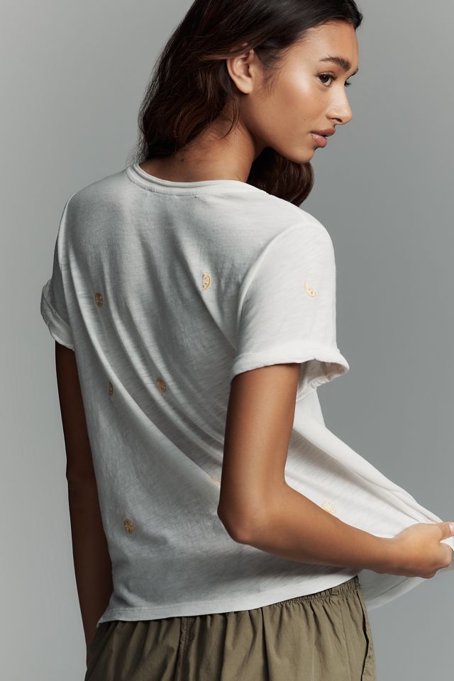 Pilcro Quinn Drapey V-Neck Tee #1