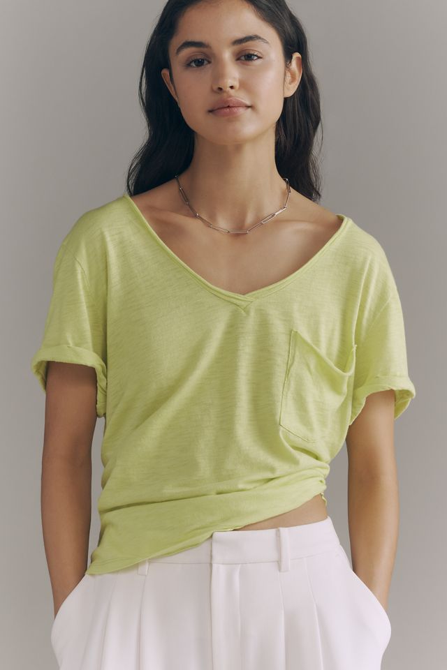 Pilcro Quinn Drapey V-Neck Tee #3