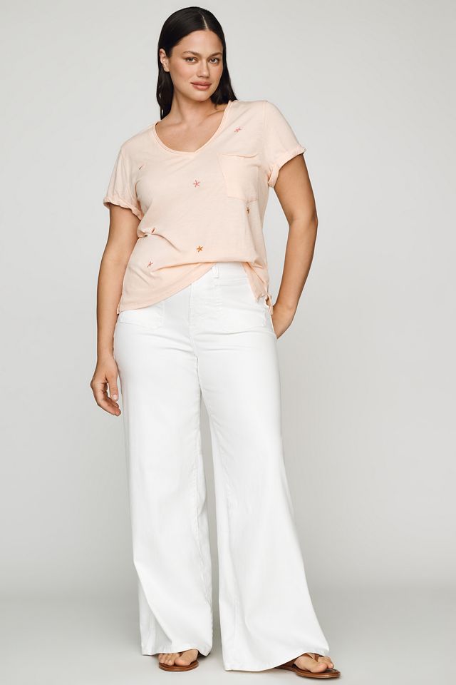 Pilcro Quinn Drapey V-Neck Tee #7