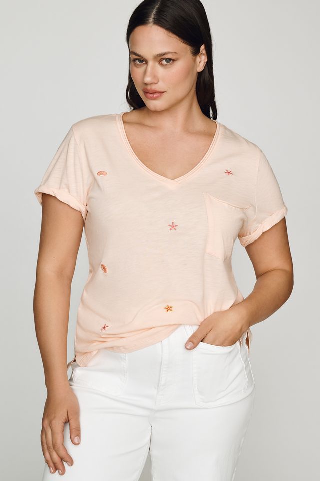 Pilcro Quinn Drapey V-Neck Tee #4