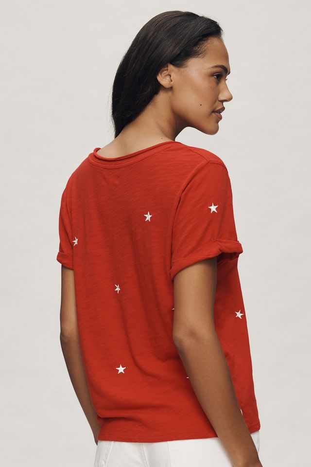 Le T-shirt à col en V et manches courtes Quinn par Pilcro #1