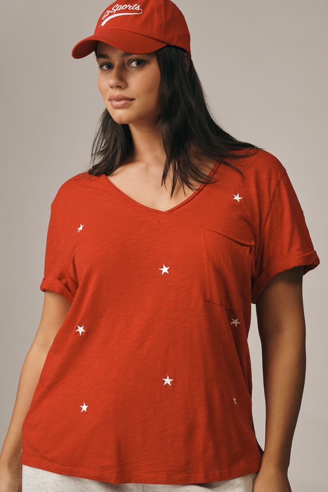 The Quinn Short-Sleeve V-Neck T-Shirt by Pilcro  #6