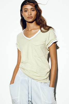 Quinn Short-Sleeve V-Neck Tee by Pilcro