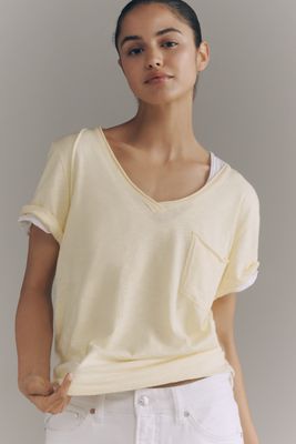 Pilcro Quinn Drapey V-Neck Tee