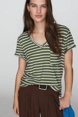 Pilcro Quinn Drapey V-Neck Tee