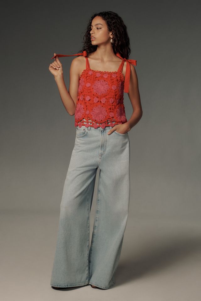 Sarah Hann Lyric Tie-Strap Lace Tank | Anthropologie