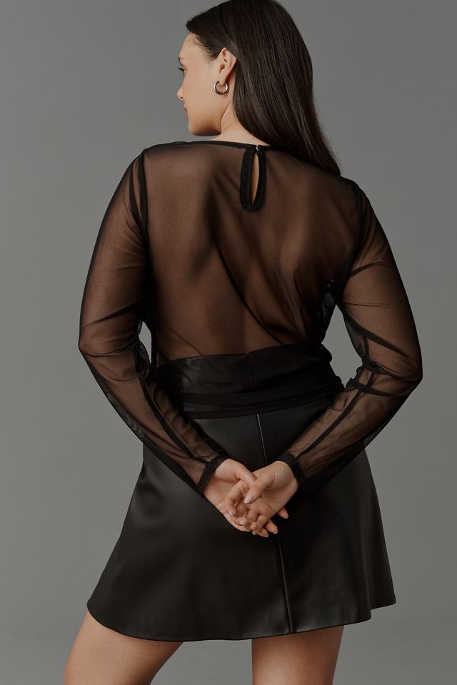 Sarah Hann Emma Long-Sleeve Mesh Top #1