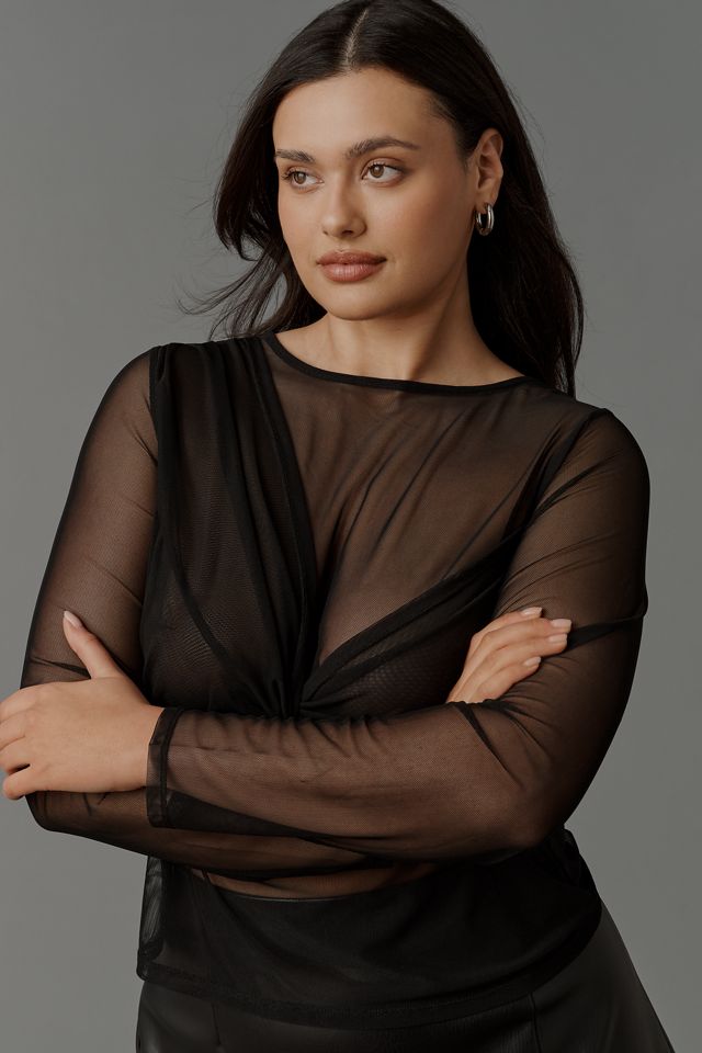 Sarah Hann Emma Long-Sleeve Mesh Top #3