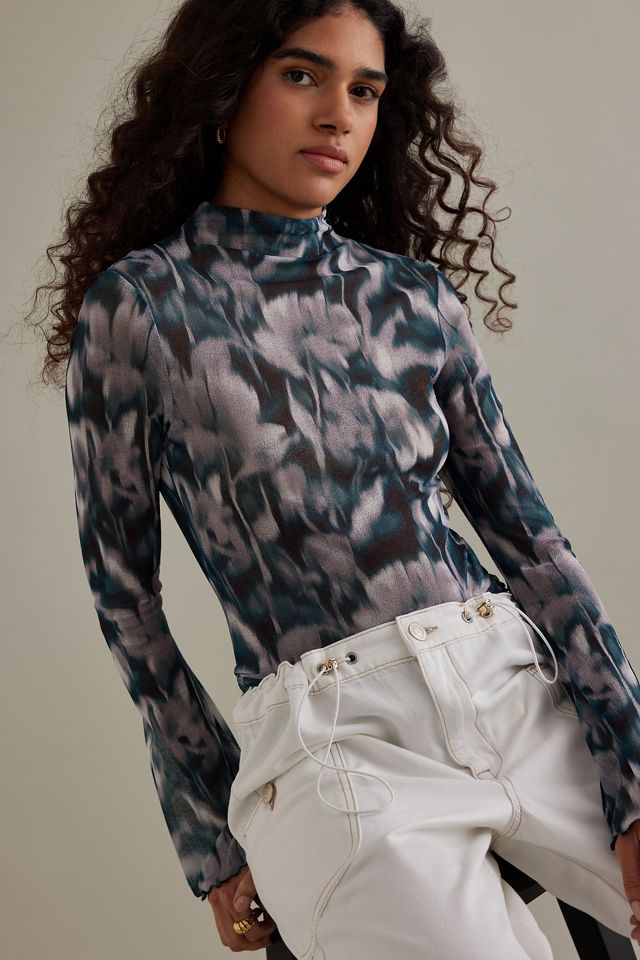 Flare-Sleeve Mesh Top #1